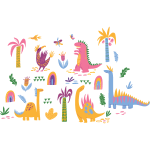 Ambiance - sticker stickers dinosaures amicaux