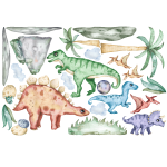 Ambiance - sticker stickers dinosaures aquarelle la famille