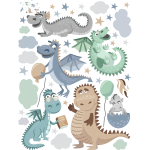Ambiance - sticker stickers dinosaures espi�gles