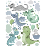 Ambiance - sticker stickers dinosaures en folie