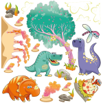 Ambiance - sticker sticker dinosaures mignon