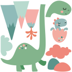 Ambiance - sticker stickers dinosaures dans les montagnes