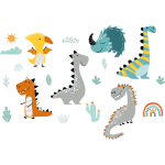 Ambiance - sticker stickers dinosaures en promenade