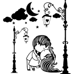Ambiance - sticker sticker doux baiser de soir�e