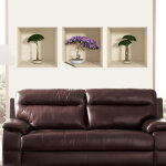 Ambiance - sticker sticker effet 3d bonsai et fleur