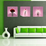 Ambiance - sticker sticker � effet 3d bouquet de roses rouges
