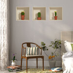Ambiance - sticker sticker effet 3d cactus dans les pots