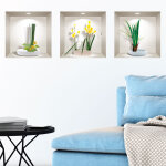Ambiance - sticker stickers effet 3d jonquilles au printemps
