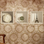 Ambiance - sticker sticker effet 3d monde, horloge et tour eiffel