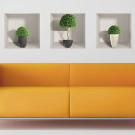 Ambiance - sticker stickers � effet 3d plantes pots de buis