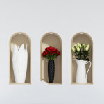 Ambiance - sticker sticker effet 3d roses blanches et rouges