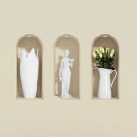 Ambiance - sticker sticker effet 3d roses blanches et statue