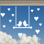 Ambiance - sticker stickers �lectrostatiques oiseaux d'amour