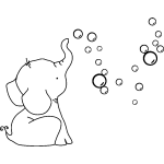 Ambiance - sticker sticker �l�phant avec des bulles