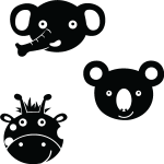Ambiance - sticker sticker elephant, ours et z�bre