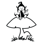 Ambiance - sticker sticker elfe sur une champignon