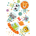 Ambiance - sticker stickers enfant animaux aventuriers de l'espace