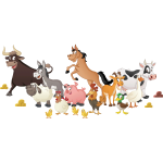 Ambiance - sticker stickers enfant animaux de la ferme heureux
