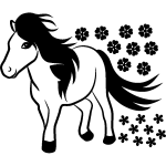 Ambiance - sticker sticker enfant cheval et ses p�tales
