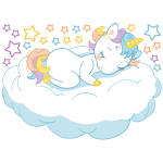Ambiance - sticker stickers enfant licorne sur le nuage