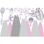 Ambiance - sticker stickers enfant montagnes scandinaves animaux vagabonds