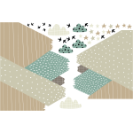 Ambiance - sticker stickers enfant montagnes scandinaves giska