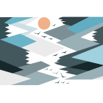 Ambiance - sticker stickers enfant montagnes scandinaves parka