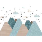 Ambiance - sticker stickers enfant montagnes scandinaves vika