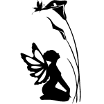 Ambiance - sticker sticker f�e assis, papillon et fleurs