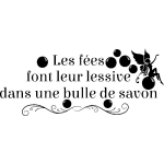 Ambiance - sticker sticker les f�es font leur lessive dans une bulle de savon