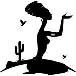 Ambiance - sticker sticker femme africaine � genoux