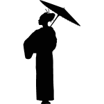 Ambiance - sticker sticker femme japonaise avec le parapluie