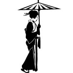 Ambiance - sticker sticker femme avec une large parapluie