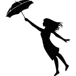 Ambiance - sticker sticker femme � parapluie