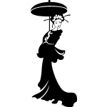 Ambiance - sticker sticker femme avec parapluie rond