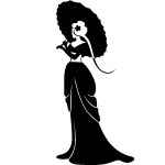 Ambiance - sticker sticker femme avec robe longue et parapluie