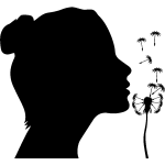 Ambiance - sticker sticker femme soufflant un pissenlit