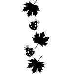 Ambiance - sticker feuilles d'�rable et coccinelles