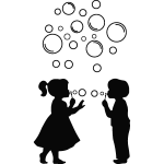 Ambiance - sticker sticker fille et gar�on avec des bulles