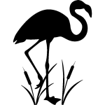 Ambiance - sticker sticker flamant rose marchant dans la rivi�re