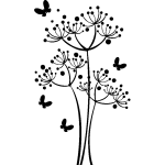 Ambiance - sticker sticker fleurs et quelques papillons