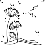 Ambiance - sticker sticker fleurs pissenlits et coeurs volants