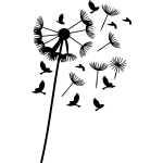 Ambiance - sticker sticker fleurs pissenlits et oiseaux volants