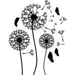 Ambiance - sticker sticker fleurs pissenlits et plumes volantes