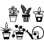 Ambiance - sticker sticker fleurs en pots