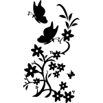 Ambiance - sticker sticker frigo papillons et fleurs