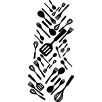 Ambiance - sticker sticker frigo ustensiles de cuisine