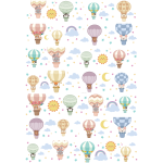 Ambiance - sticker stickers frise chambre enfant animaux en montgolfires