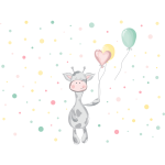 Ambiance - sticker stickers girafes et les ballons volants