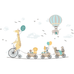 Ambiance - sticker stickers girafe et ses compagnons d'aventure